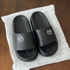 Kids Black Slide Sandals